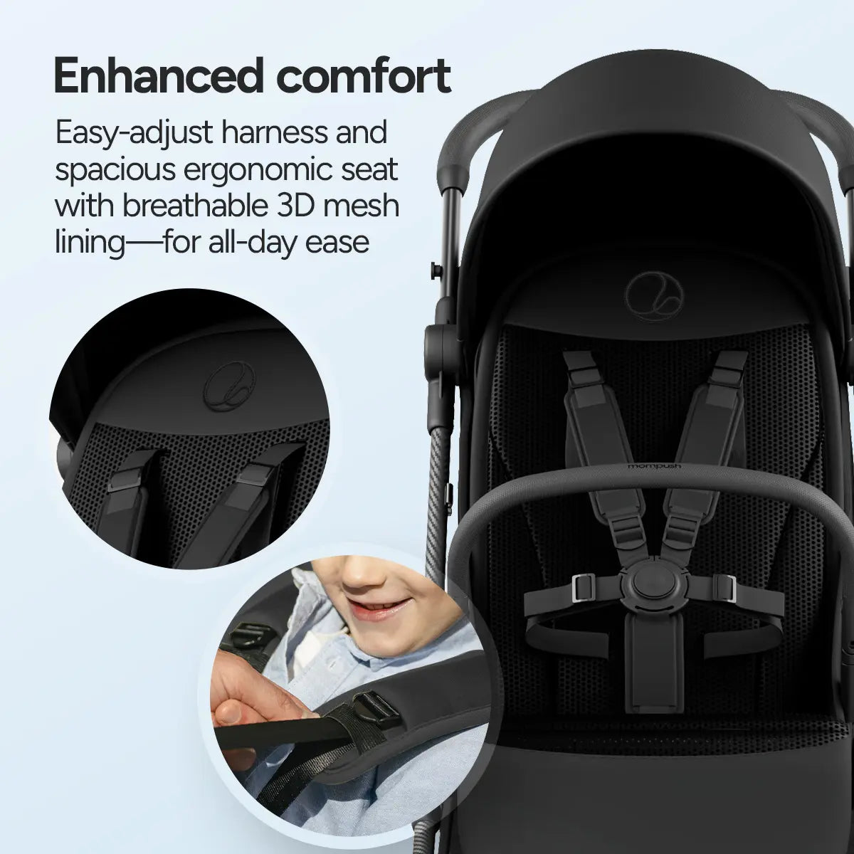 11.5 lbs Lightweight Travel Stroller | One-Second Auto Fold | Airplane Carry-On Compatible | Full Recline | JPMA Certified