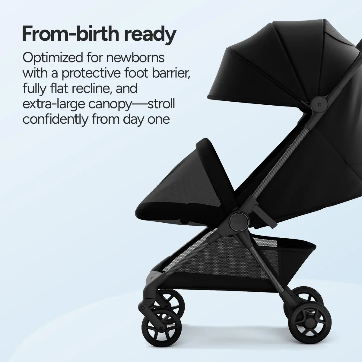 11.5 lbs Lightweight Travel Stroller | One-Second Auto Fold | Airplane Carry-On Compatible | Full Recline | JPMA Certified
